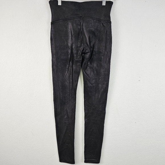 SPANX Black SPANXshape Faux Leather Leggings Size Medium - Picture 5 of 10